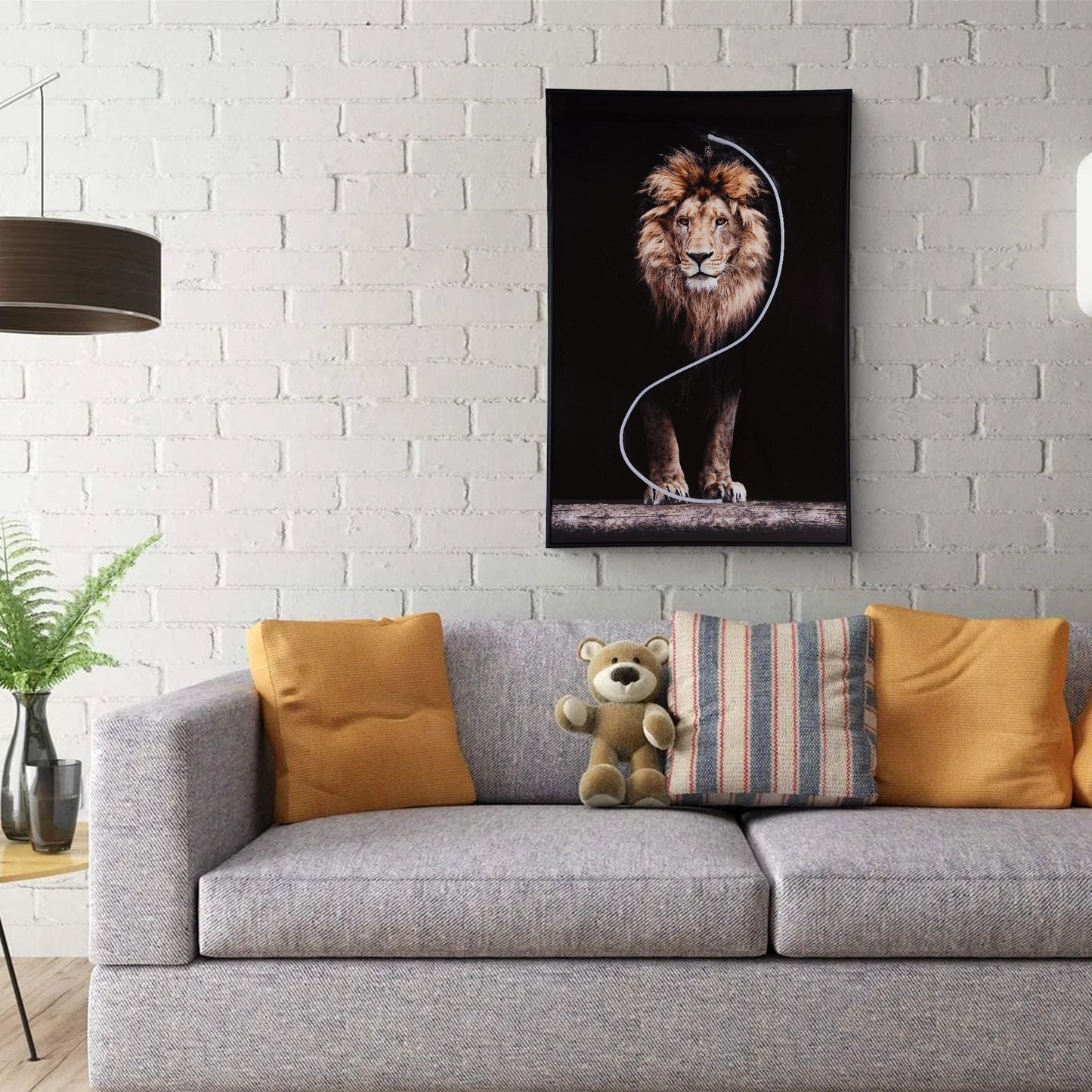 Lion Wall Art with LED Light