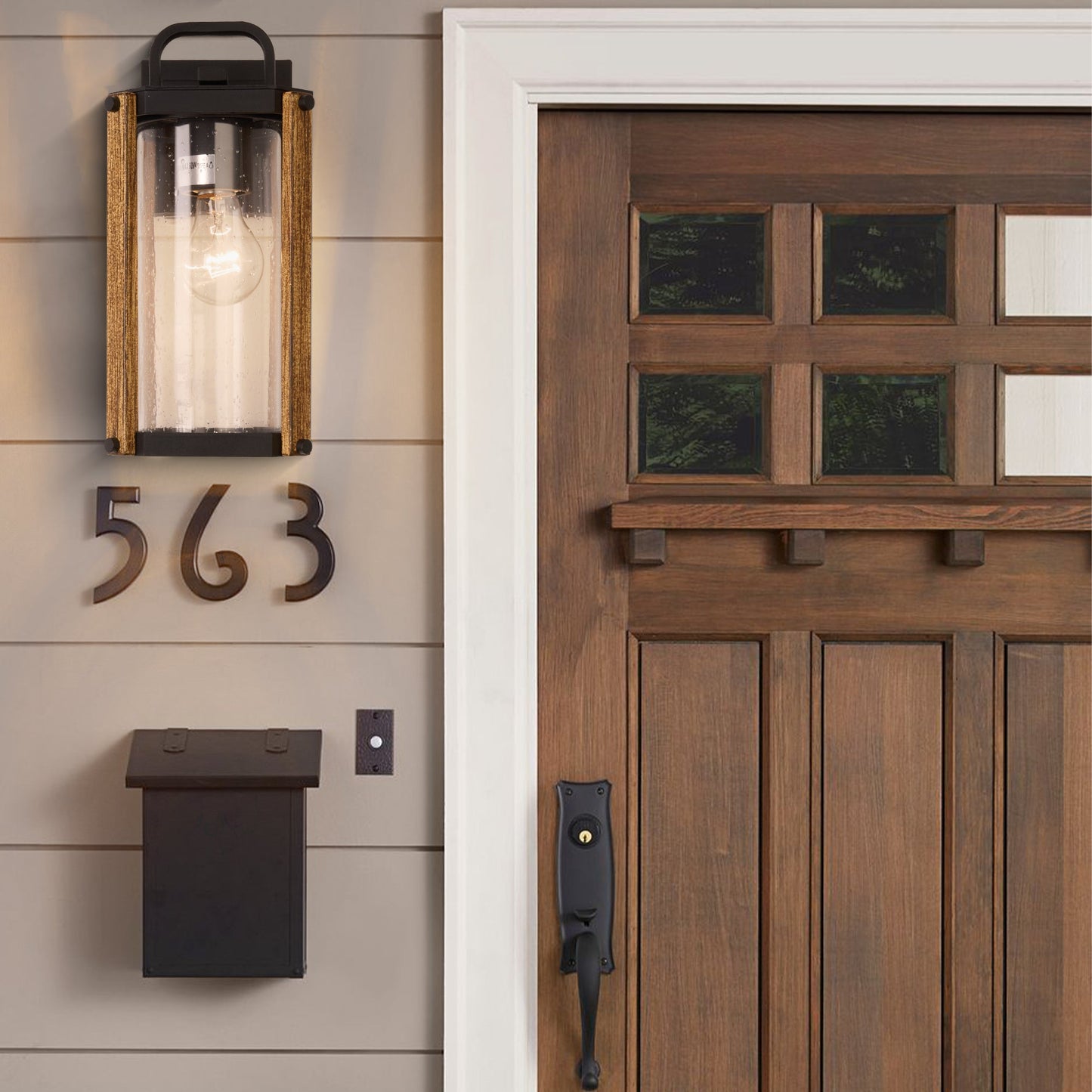 Outdoor Wood Grain Porch Lights